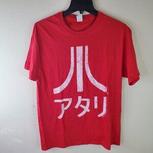 Mens Red "Atari" Screenprint Crewneck Shirt M NWOT